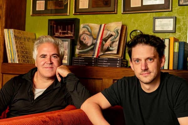 Darren Clark, left, and Jethro Compton created the Olivier Award-winning musical “The Curious Case of Benjamin Button.”