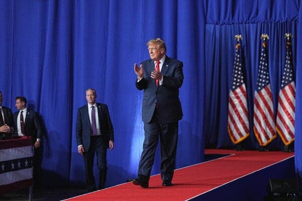 President Trump at a rally in Georgia on Saturday. By promising to invest in a key battleground state, Volkswagen may be hoping to win concessions from the White House.