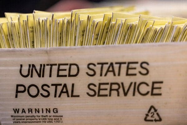 Mail-in ballots in San Diego last week. The Trump administration wants California to set aside 20,000 ballots it says were sent to noncitizens.
