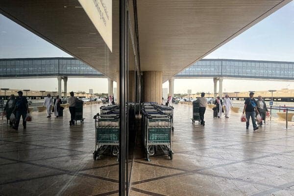 The departure terminal at King Khalid International Airport in Riyadh, Saudi Arabia, in April.